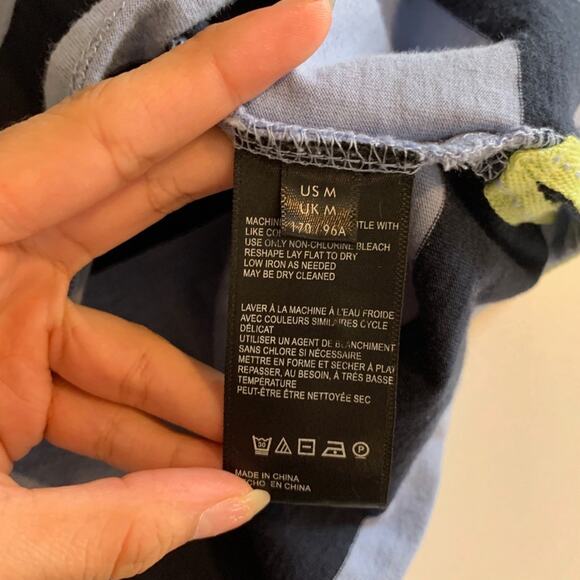 Maeve Top Women M Medium Multi Rugby Striped Cap Sleeve Polo Shirt Anthropologie - Picture 7 of 11